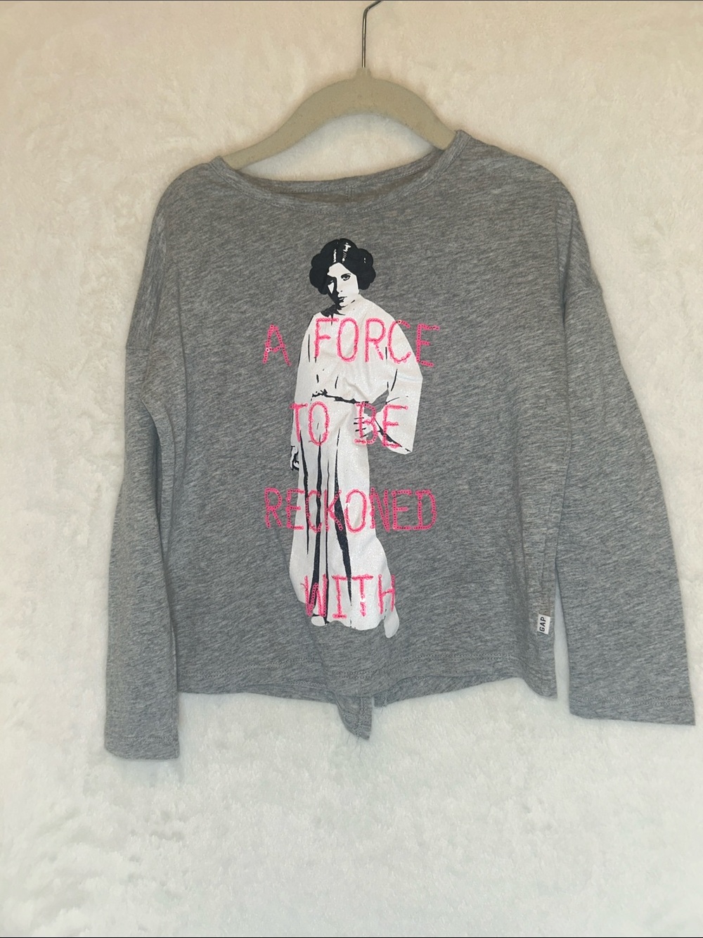 GapKids Grey L/S Princess Lea Tee - 'A Force To Be Reckoned With'
